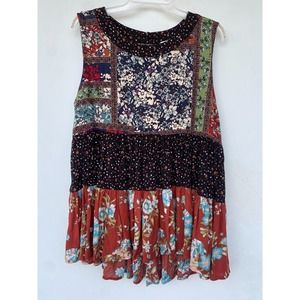 Entro Women's Sleeveless Top Boho Multicolored size Large